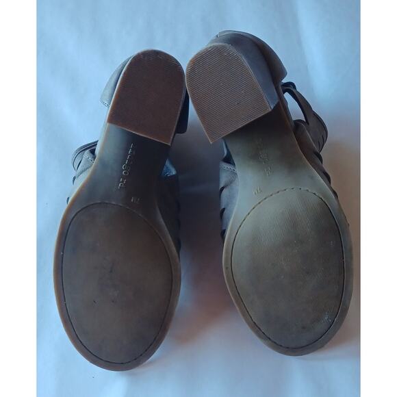 Indigo Rd. Strappy Booties Open Toe Women's 7M Tan Chunky Block Heels Zip Back - Picture 7 of 7